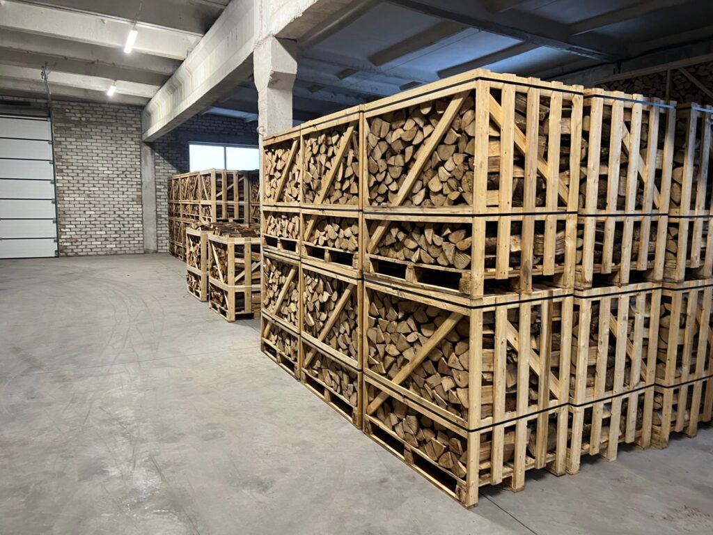 Firewood crates close-up