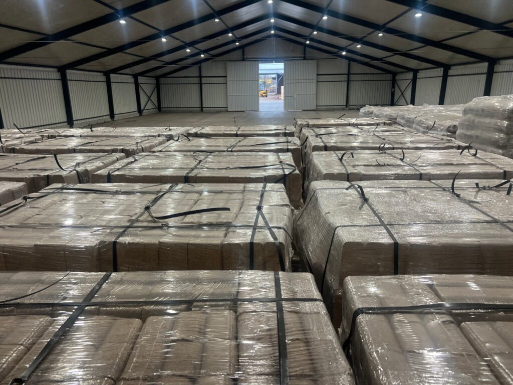 RUF briquettes on pallets